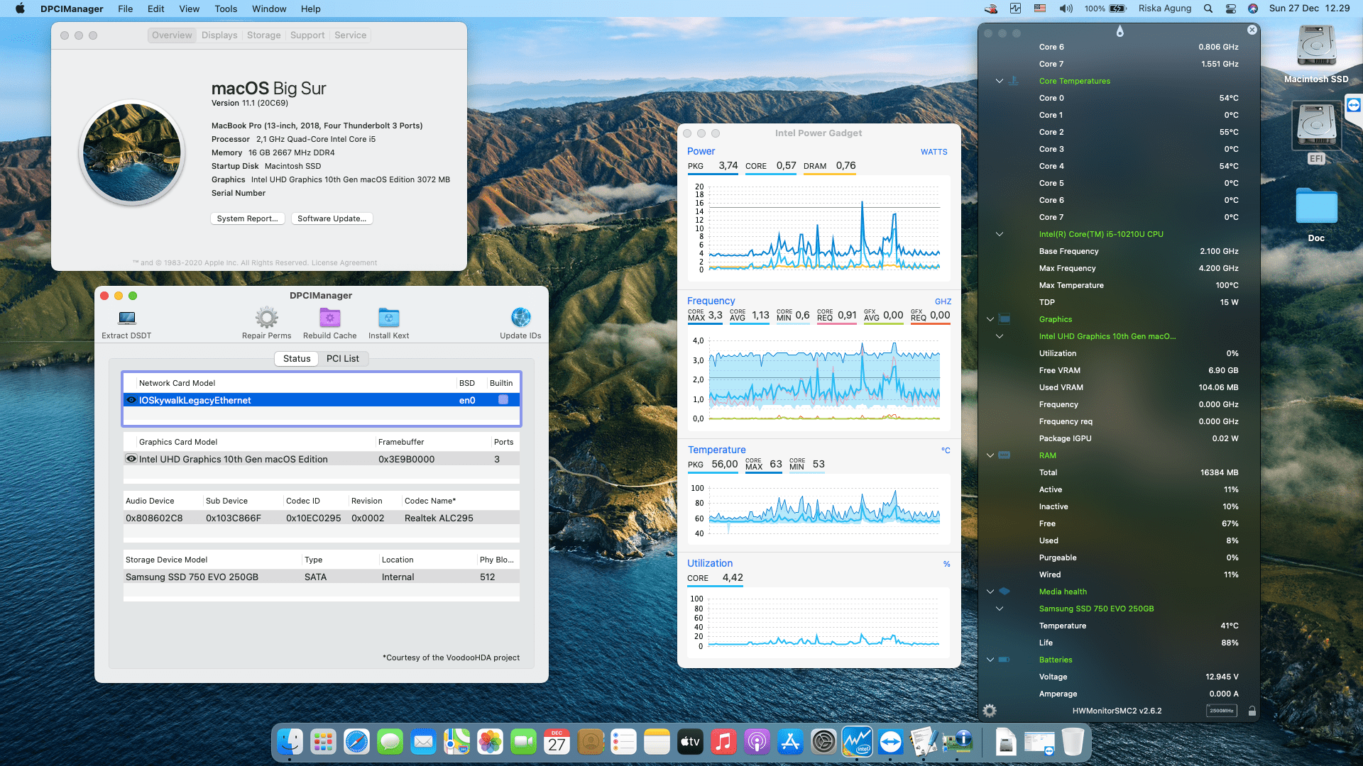 Success Hackintosh macOS Big Sur 11.1 Build 20C69 at HP Pavilion X360 14-DH1003TX